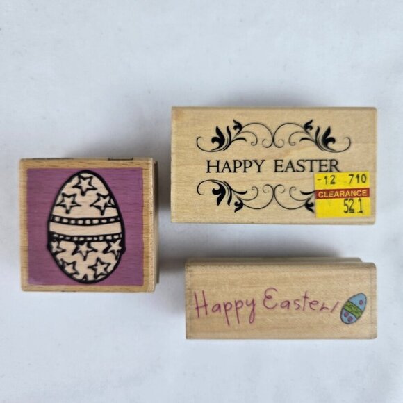 Mixed Brands Bundle of 12 Rubber Stamps with Halloween and Easter Themes - Picture 8 of 10